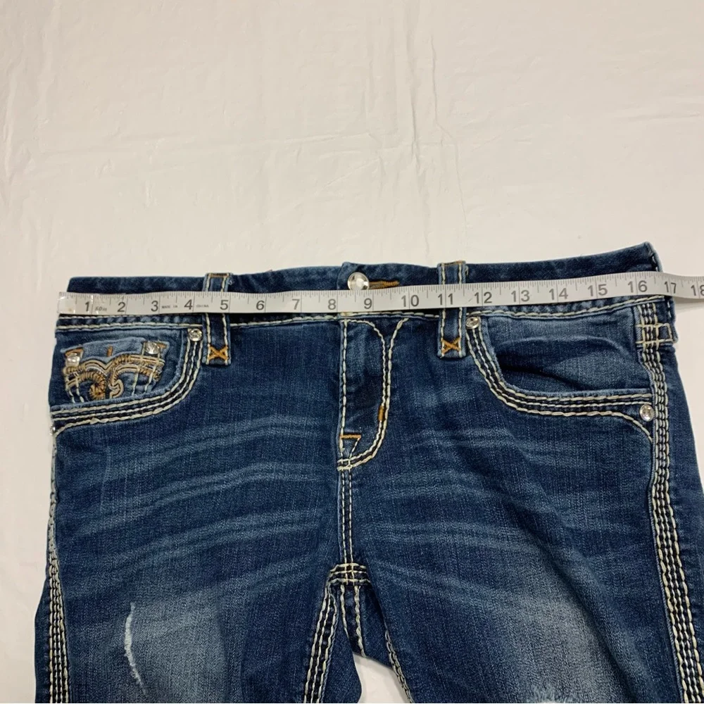 Rock Revival Boris Skinny Embroidered Distressed Skinny Jeans Women’s 30 - Picture 8 of 12
